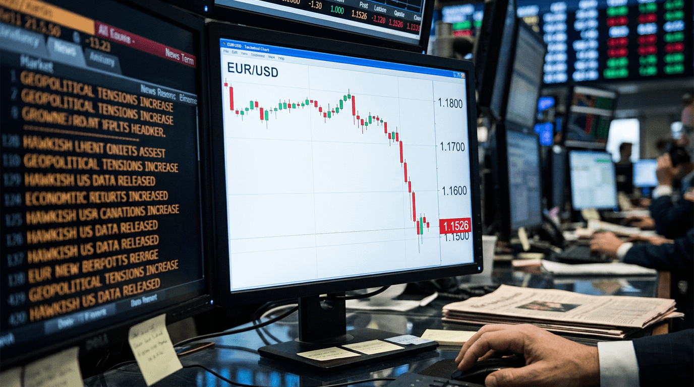 EUR/USD Plunges to 1.1526 Amid Safe-Haven Dollar Demand and Geopolitical Tensions