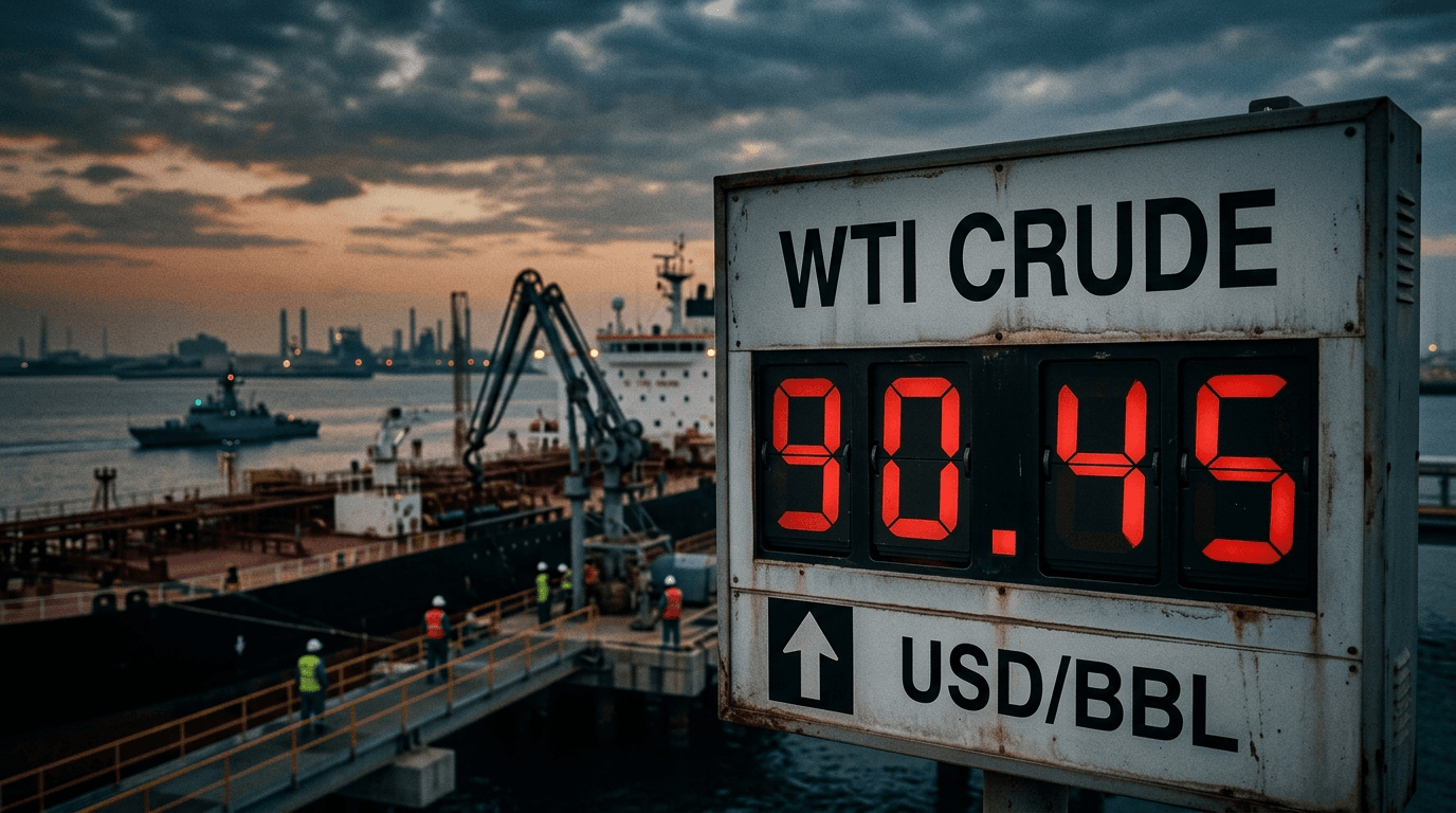 WTI Crude Oil Surges Past $90 Amid Middle East Tensions and Strait of Hormuz Disruptions
