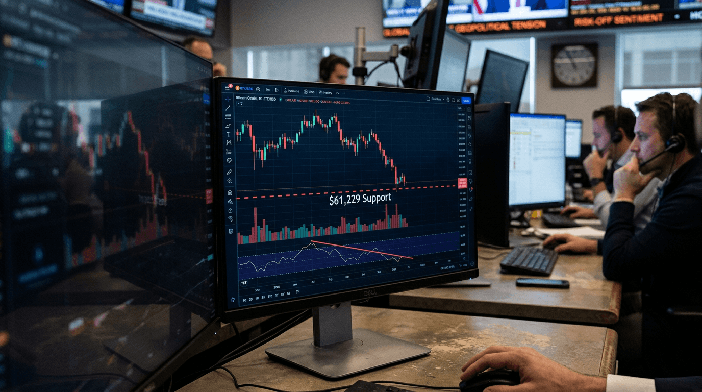 Bitcoin Vulnerable to Sharp Drop Below $61,000 Amid Risk-Off Mood