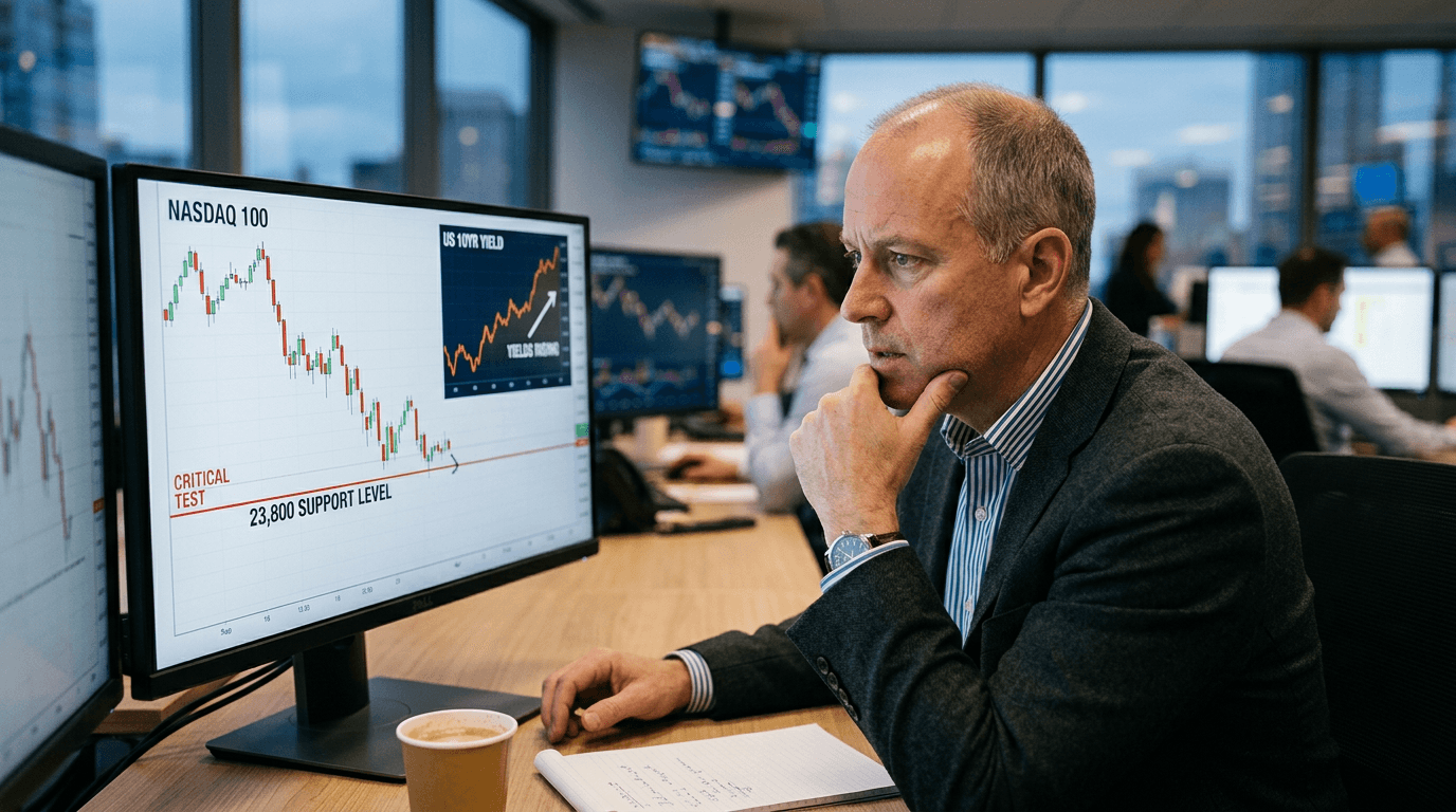 Nasdaq 100 Teeters on a Precipice: 23,800 Support in Focus Amid Rate Volatility