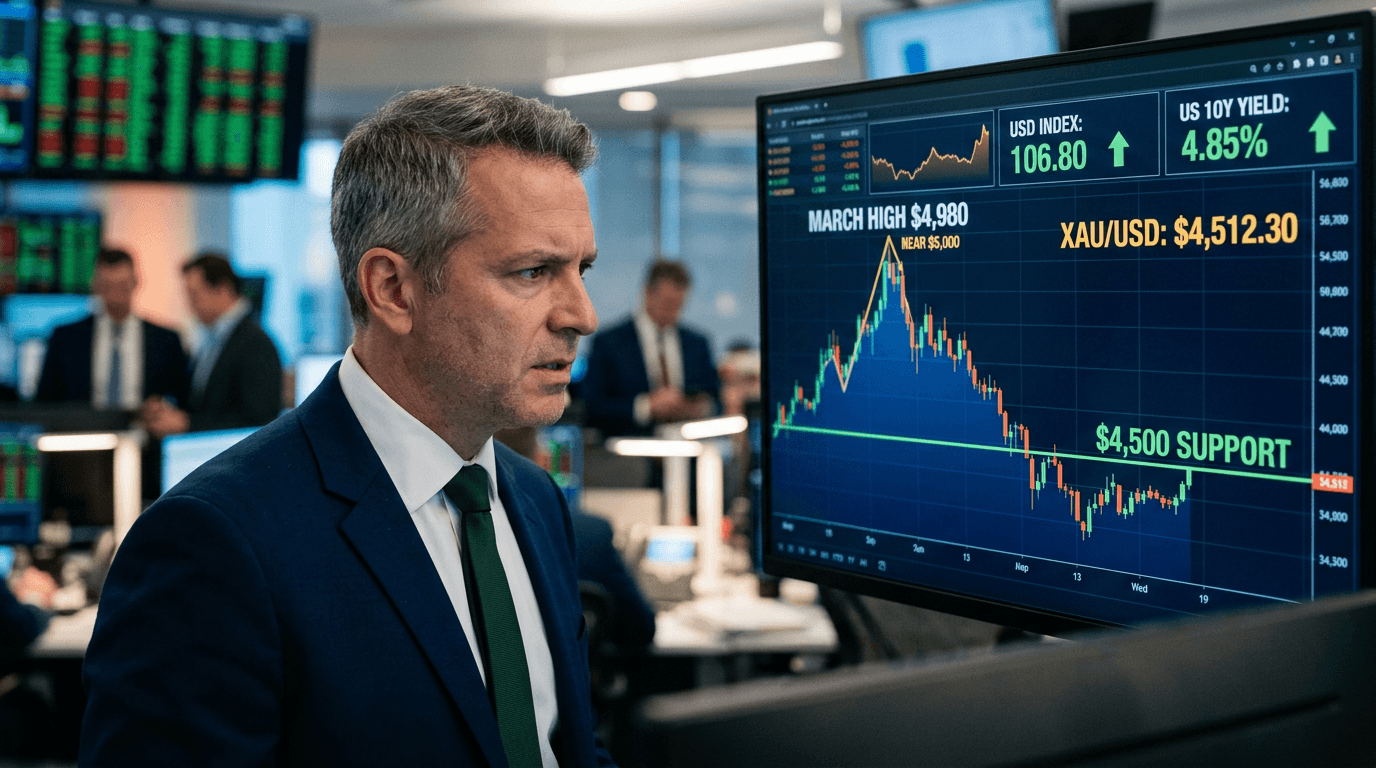 Gold Drops to $4,500 as Rising US Rates Challenge Bull Market Momentum