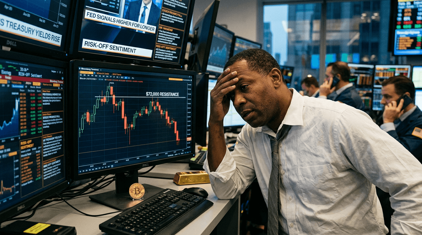 Bitcoin Struggles Below $72,000 as Rising US Rates Weigh on Risk Assets