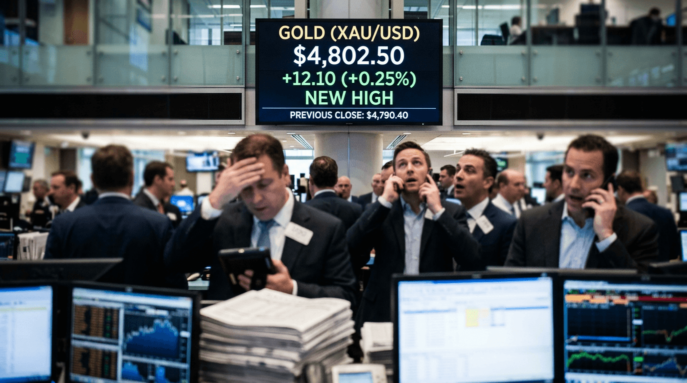 Gold Surpasses $4,800 as Geopolitical Tensions and Weak Dollar Fuel Safe-Haven Demand