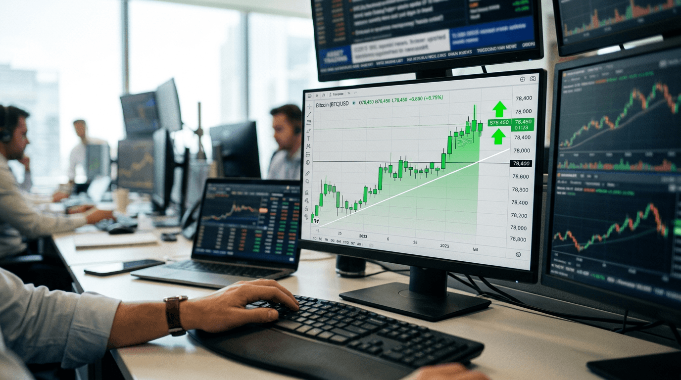 Bitcoin Surges to 11-Week High at $78.4K as Iran Ceasefire Boosts Risk Appetite