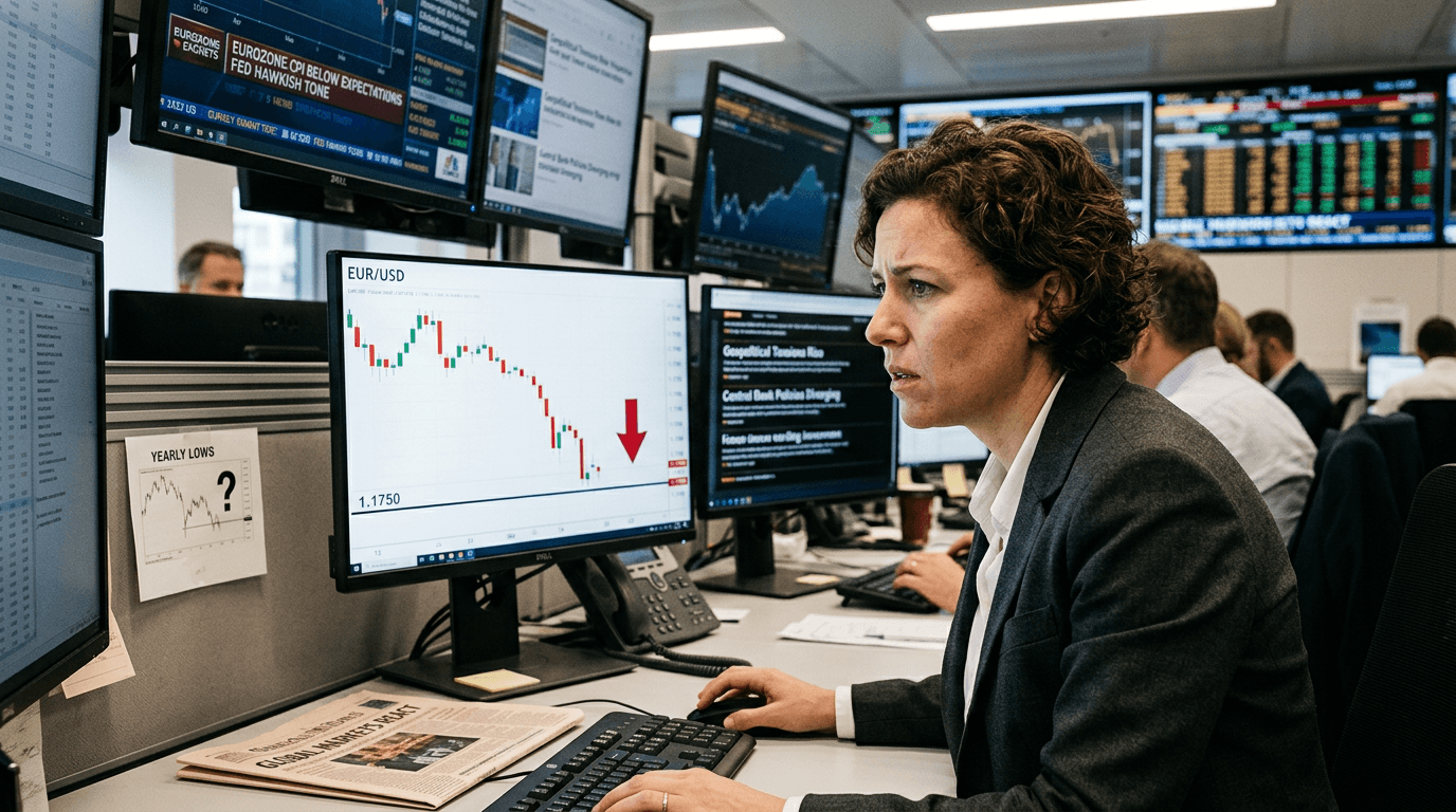 EUR/USD Slips Below 1.1750: Technical Breakdown Amid Geopolitical Tensions