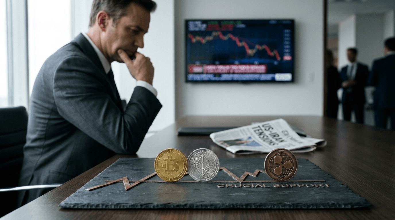 Bitcoin, Ethereum, and Ripple Face Critical Support Amid Geopolitical Risks