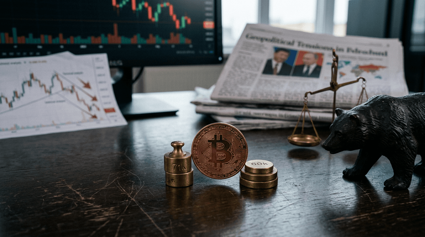 Bitcoin Trades Cautiously Near $71,000 Amid Geopolitical Tensions