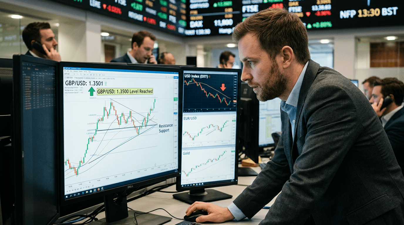 GBP/USD Recovers to 1.3500 as Fed Repricing Softens Dollar Pre-NFP