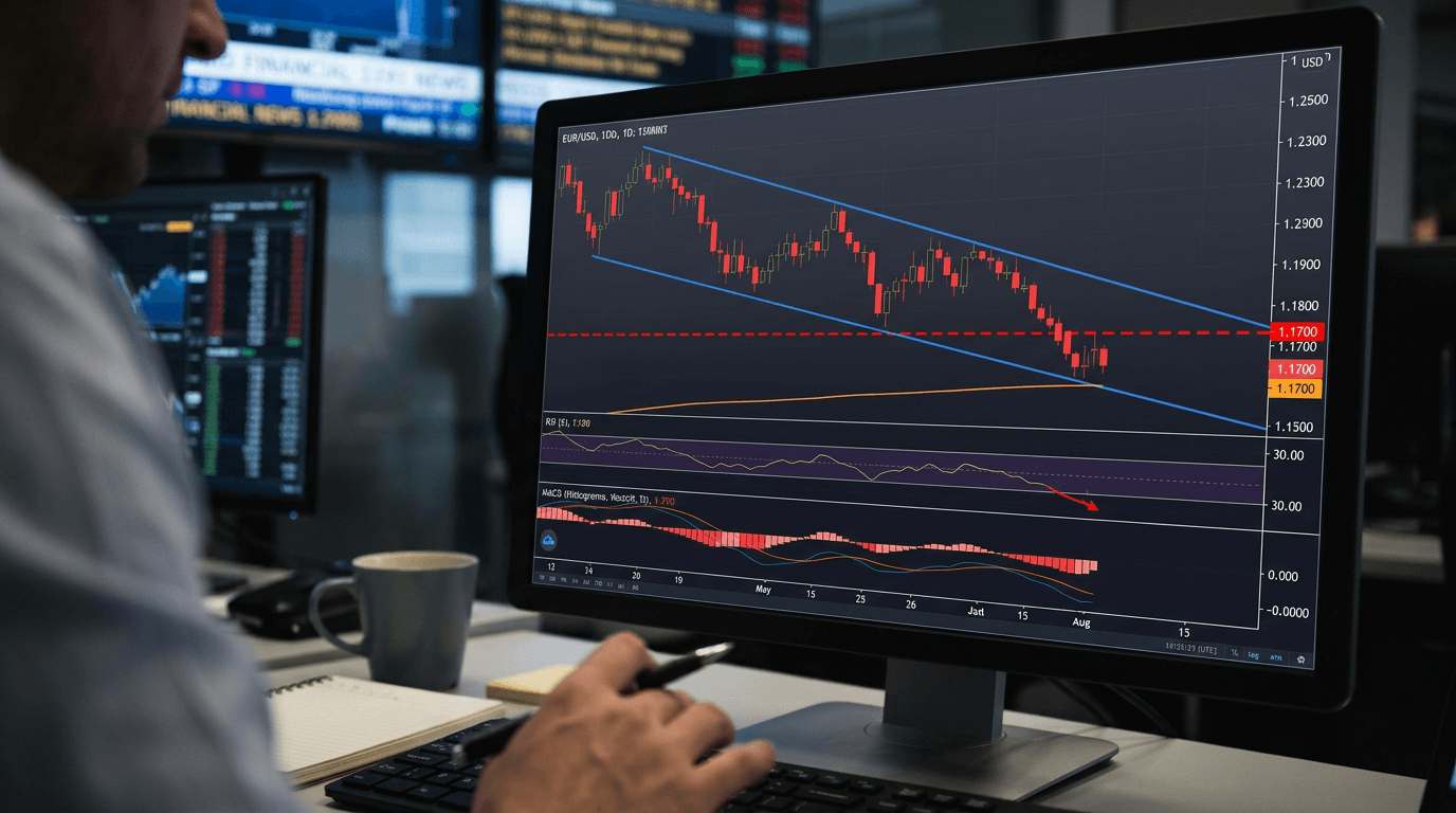 EUR/USD Breaks Below 1.1700 - Bearish Setup Eyes EMA Support at 1.1648
