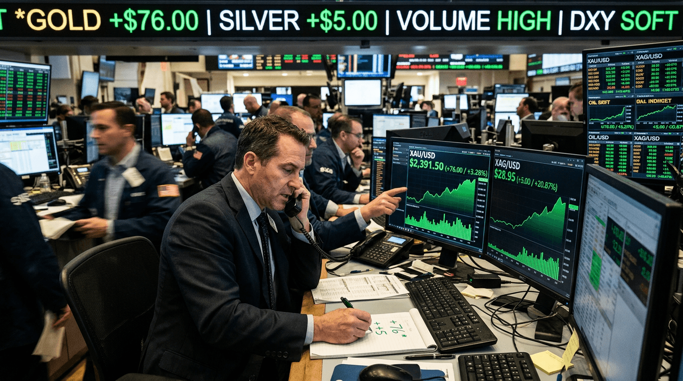 Dollar Weakness Ignites Precious Metals Rally: Gold and Silver Surge Together