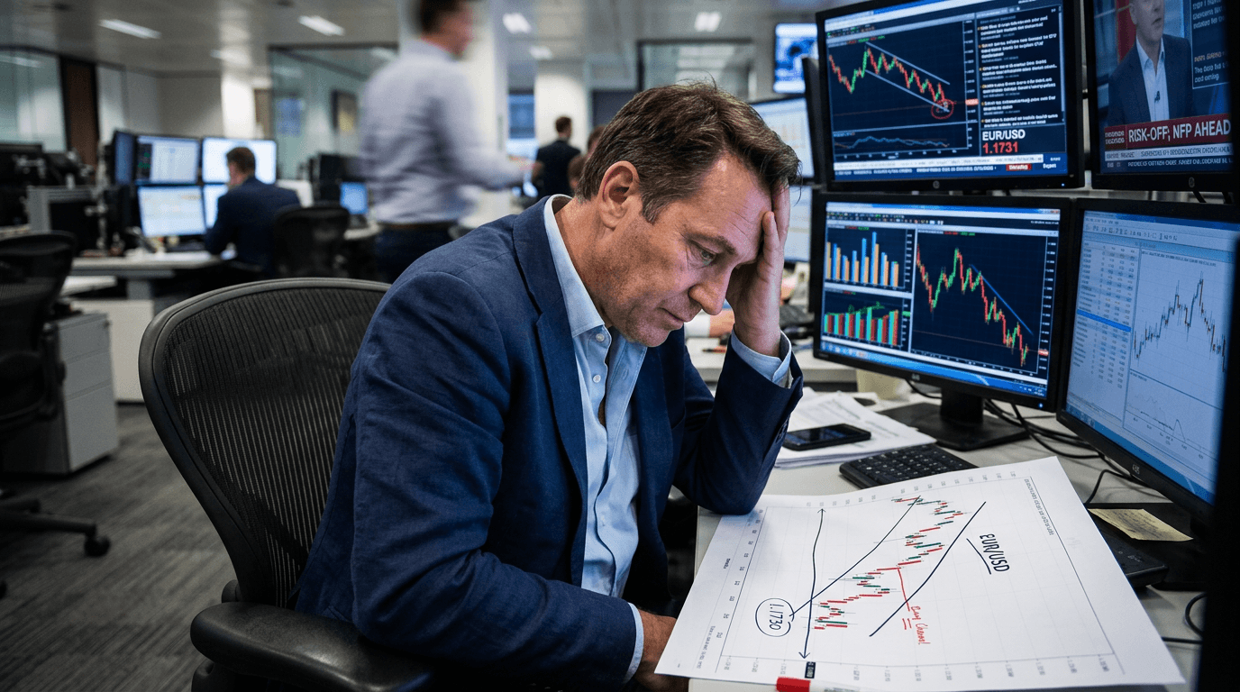 EUR/USD Tests 1.1730 Support as Bearish Technicals and Risk-Off Sentiment Collide