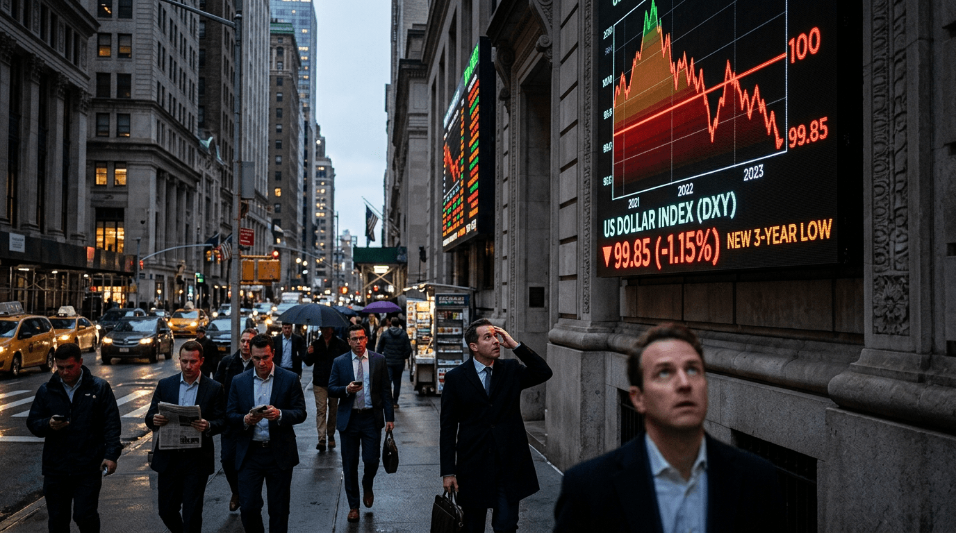 Dollar Index Breaks Below 100 for First Time Since July 2023 Amid Trade Tensions