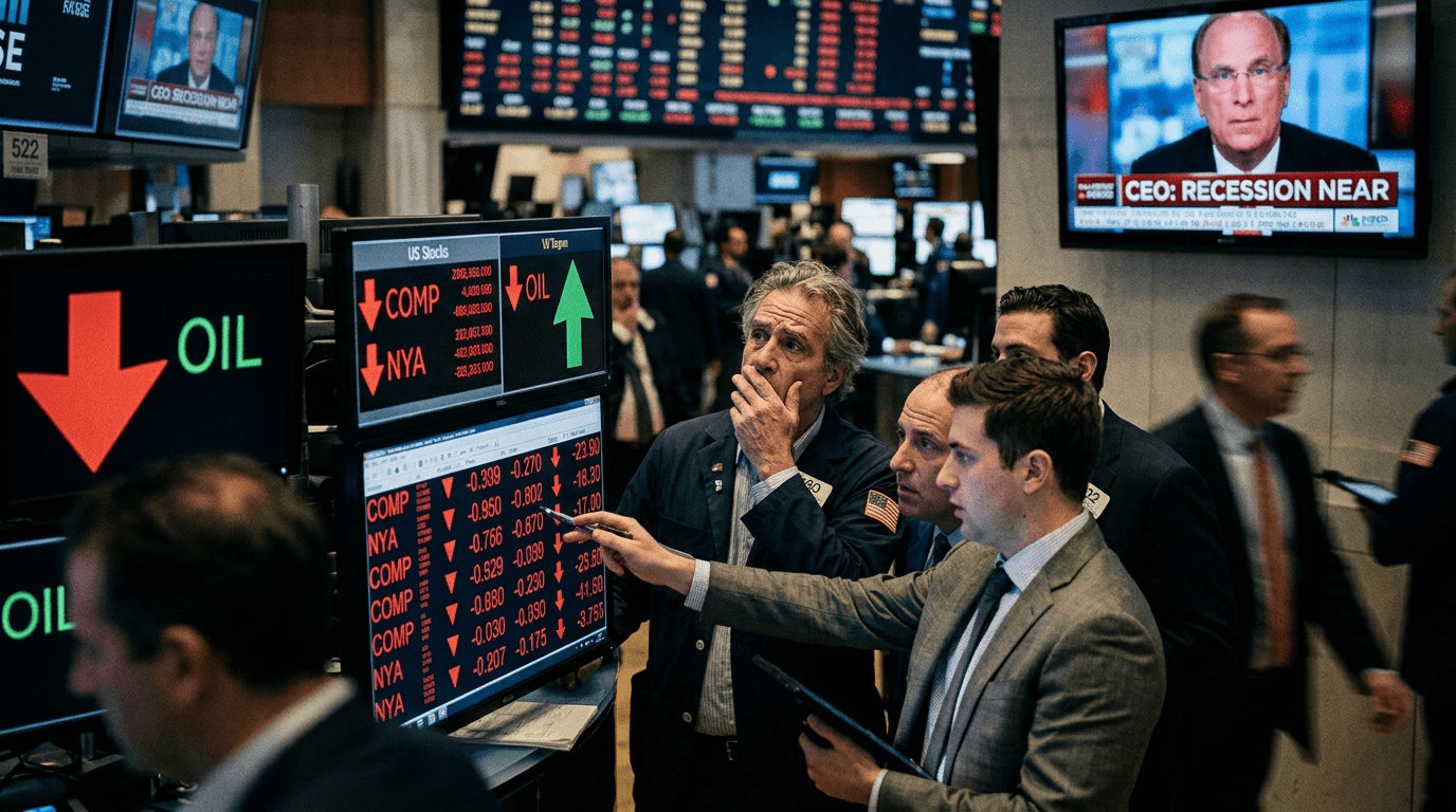 Oil Rally and Recession Fears Trigger Sharp Stock Selloff; BlackRock Warning Rings Alarm Bells