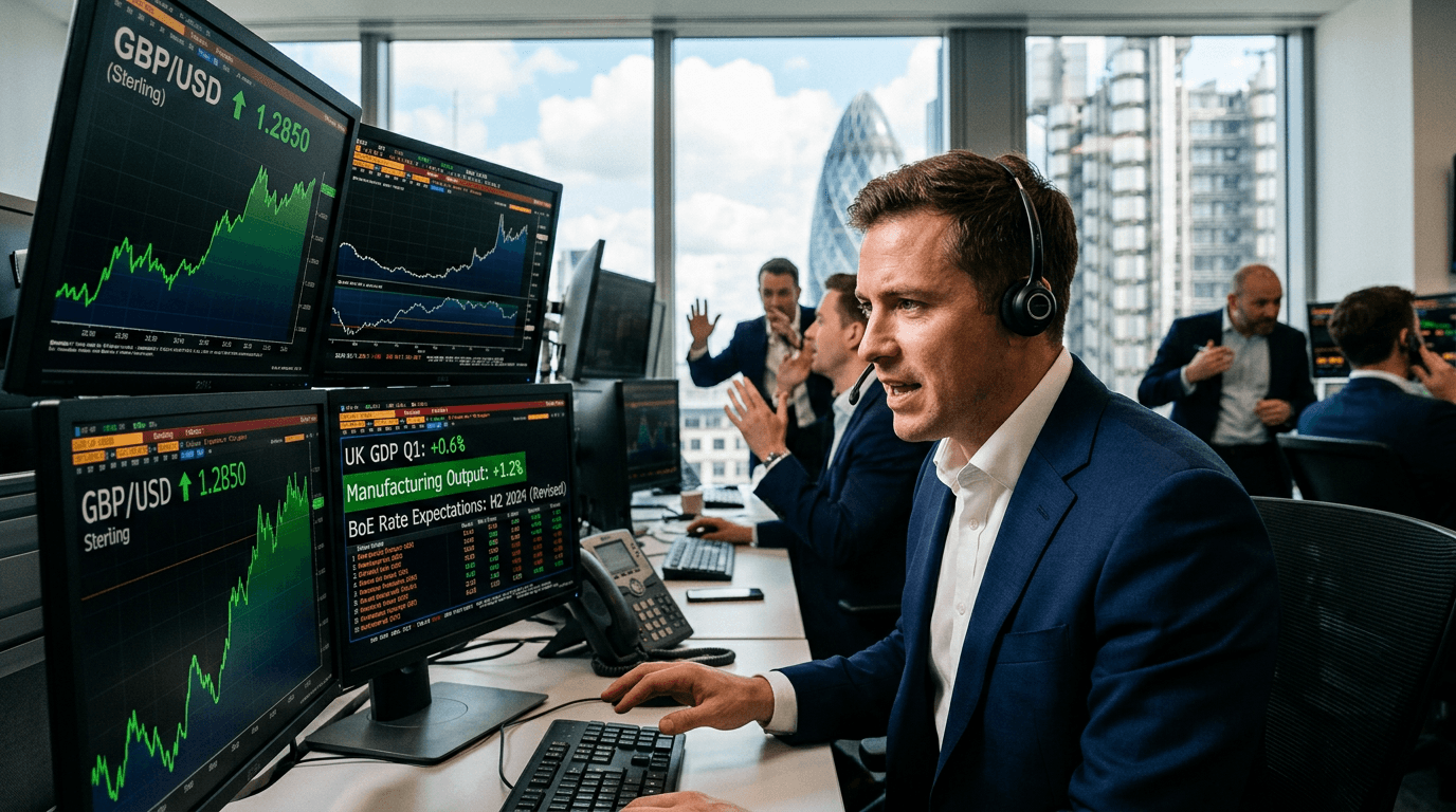 Pound Jumps as Strong UK Data Delays BoE Cut Bets
