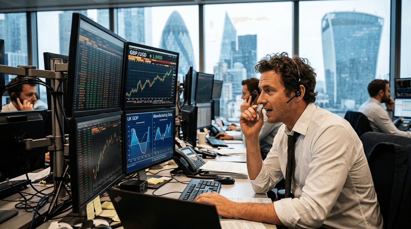 Pound Jumps As UK GDP and Production Data Force a Rethink on BoE Cuts