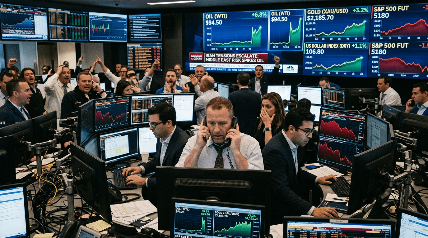 Oil Spike on Iran Tensions Jolts Equity Futures and Safe-Haven Flows