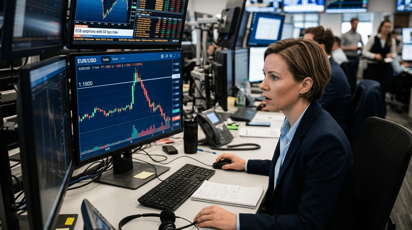 ECB’s Surprise 50 bps Hike: Why EUR/USD Spiked Above 1.1600 Then Faded