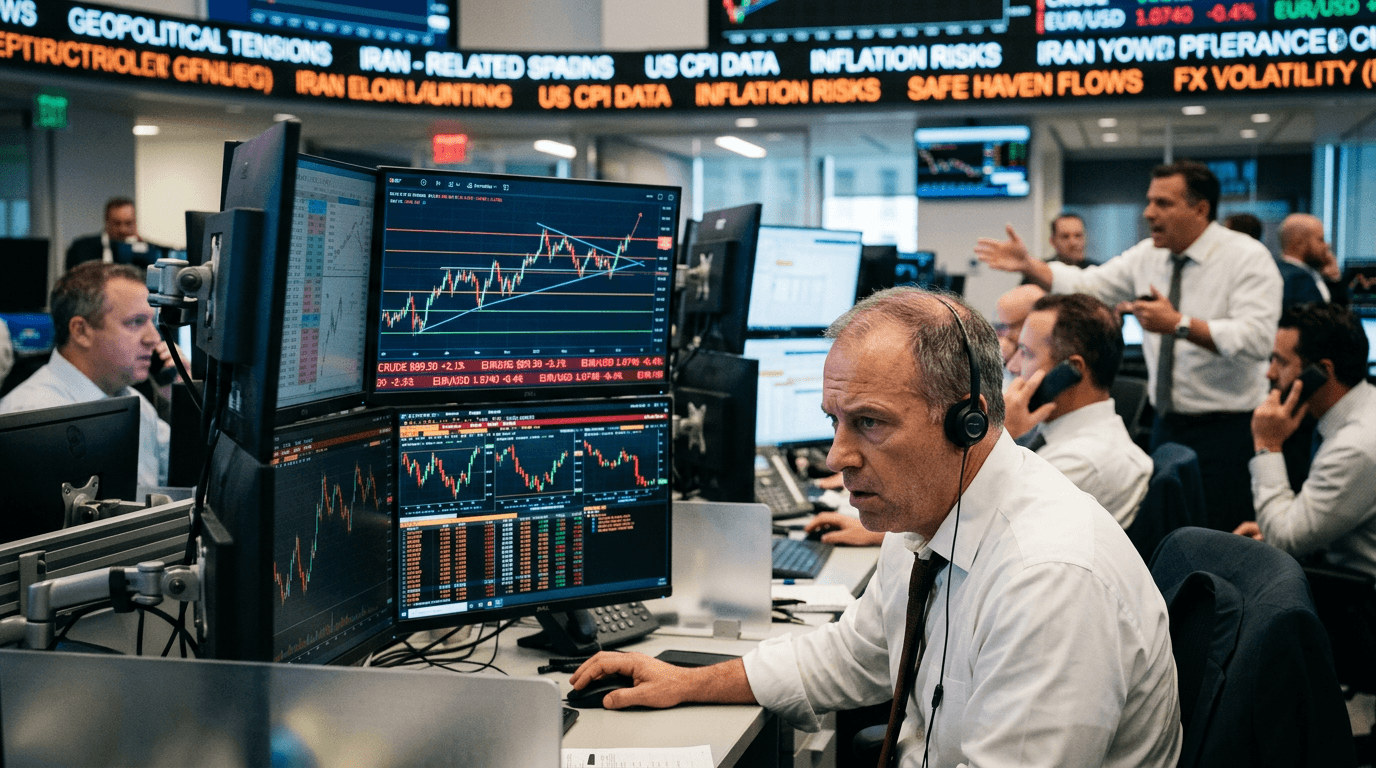 Dollar Firms in Volatile Trade as Iran Tensions Collide With U.S. CPI Risks
