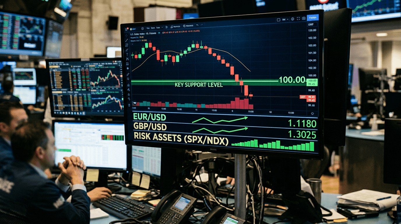 Dollar Index Futures Slip Below 100: What It Means For FX And Risk Assets