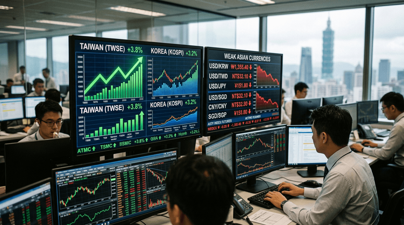 AI Rally Lifts Asian Stocks While Currencies Buckle Under Geopolitical Risk