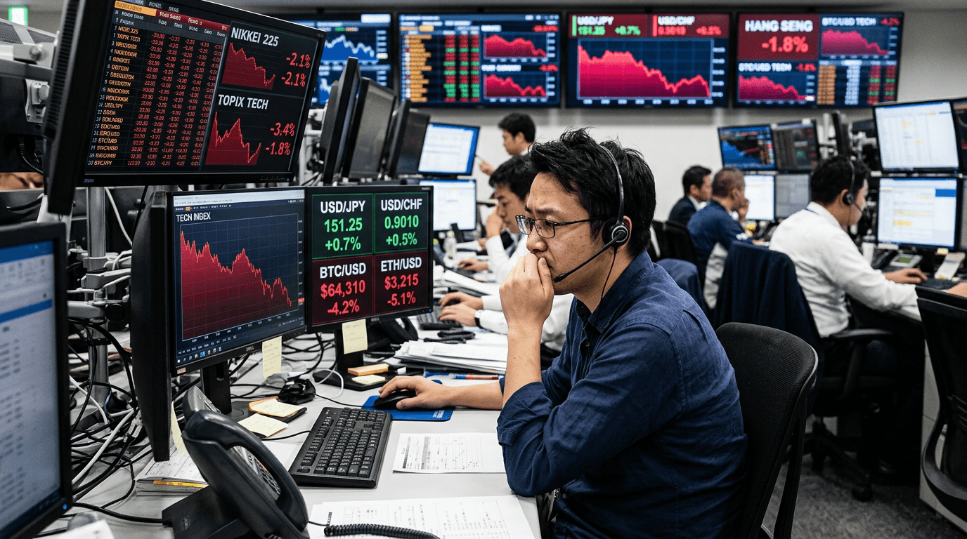 Tech Bloodbath in Asia: How Equity Rout Hit FX and Crypto