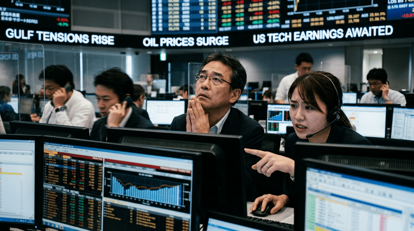 Asian Markets on Edge: Oil Shock Meets US Tech Earnings Test