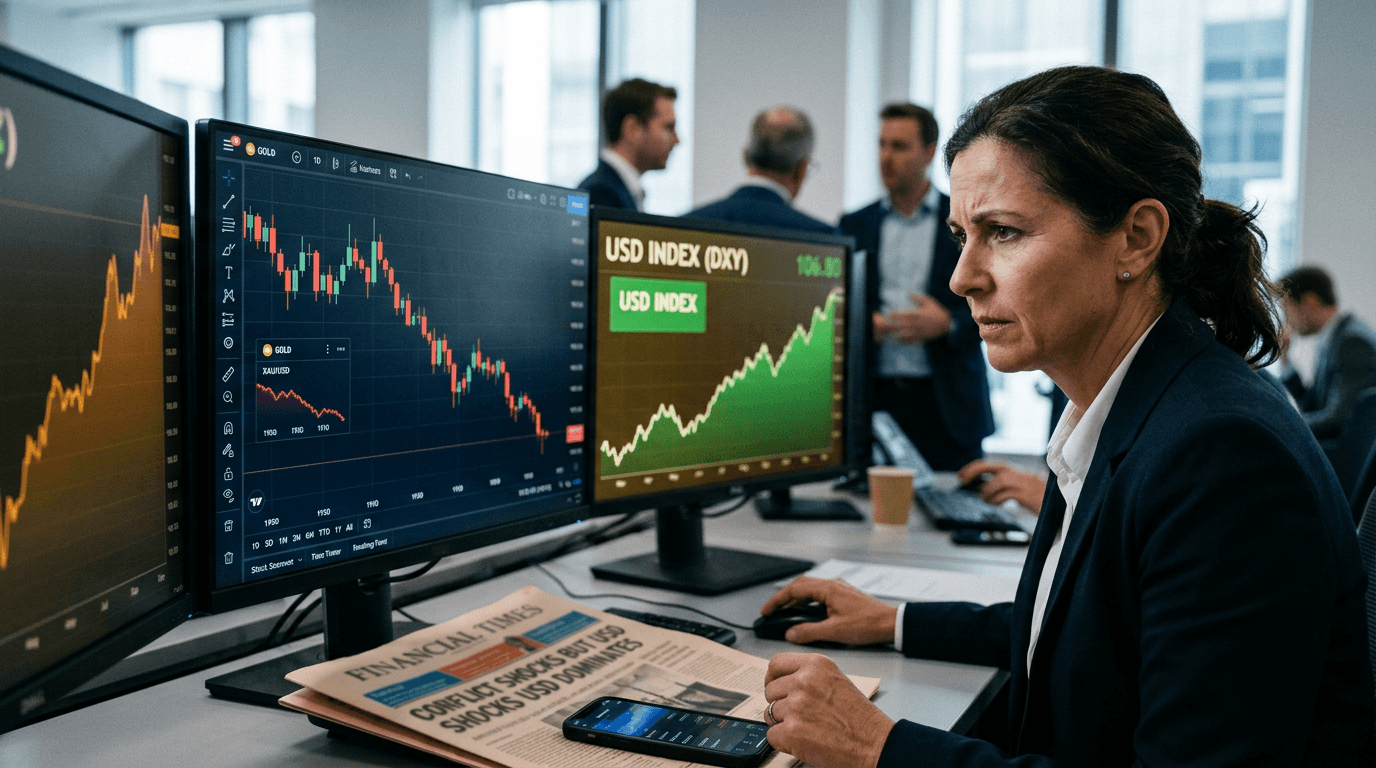 Safe-Haven Flows Split: Why Gold Drops As USD Surges