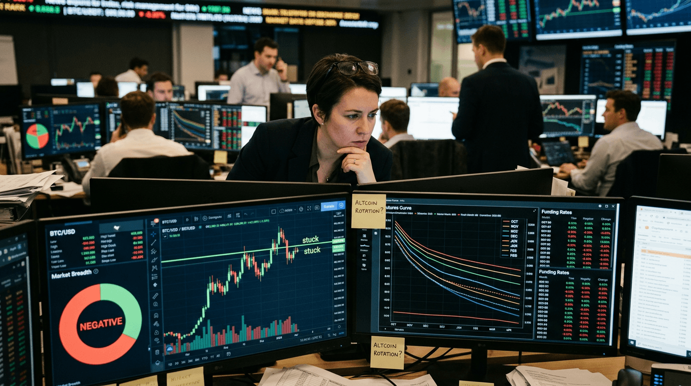Crypto Breadth Turns Negative As Bitcoin Stalls Near $63K