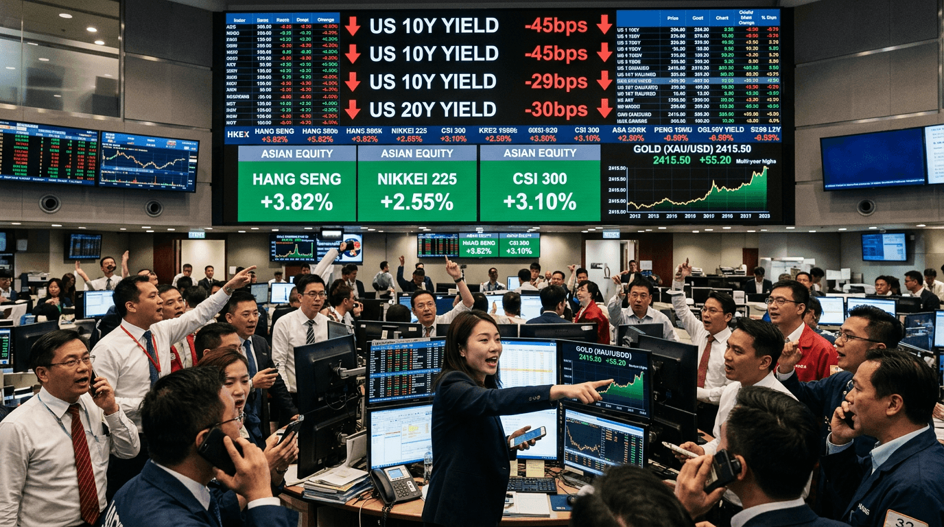 Asian Equities Jump and Gold Soars on U.S. Bond Buyback Shock