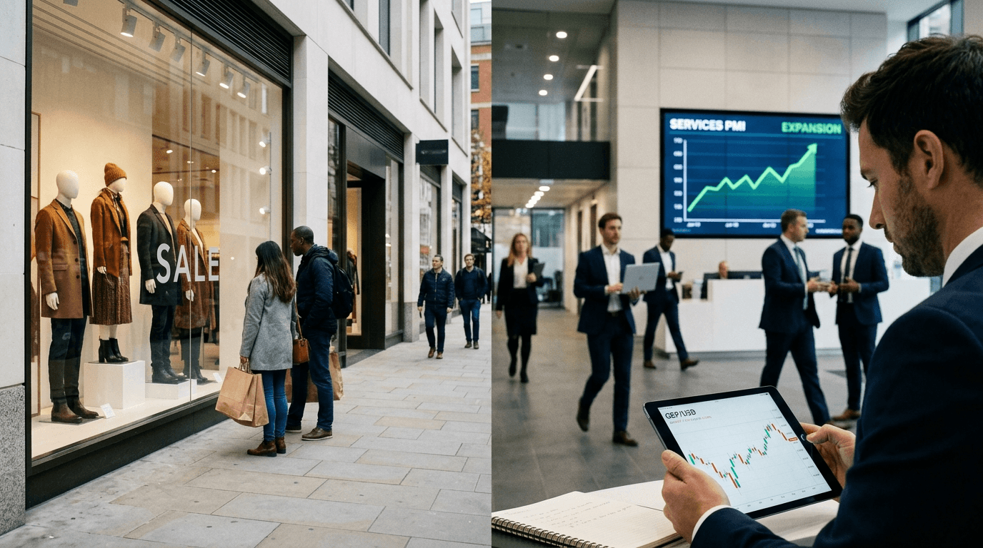 UK Retail Weakness Meets Services Resilience: What Traders Should Watch