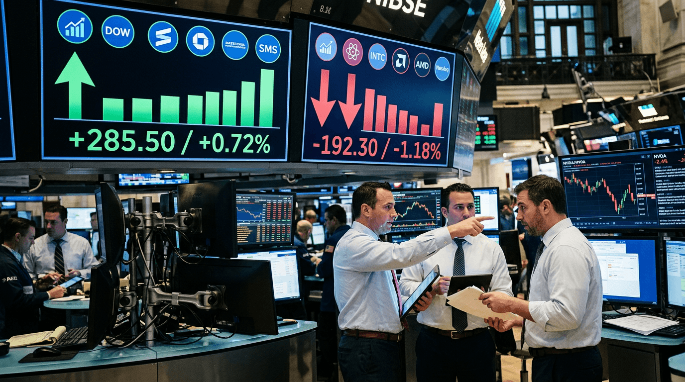 Dow Up, Tech Down: What Mixed Markets Ahead of Nvidia Earnings Signal for Traders