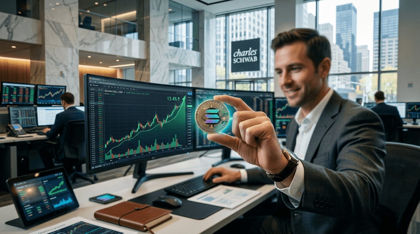 Crypto: Solana Surges Over 13% on Charles Schwab Trading Plans and Deflationary Proposal