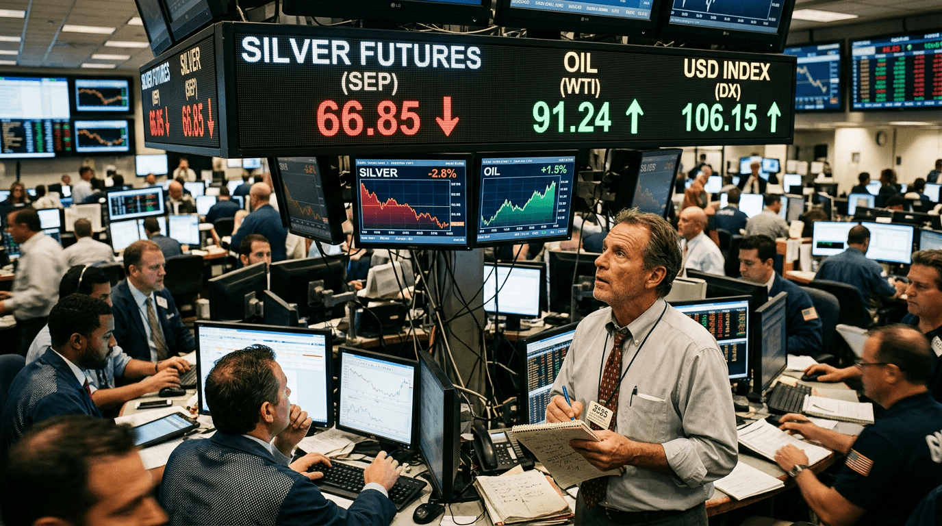 Oil Surge, Stronger Dollar Push Silver Futures Below $67