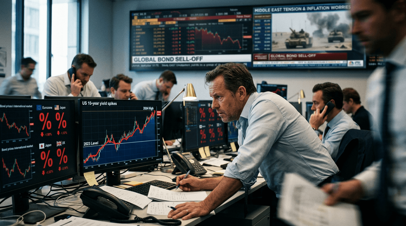 US 10‑year yield spikes as global bonds reel from conflict and inflation fears