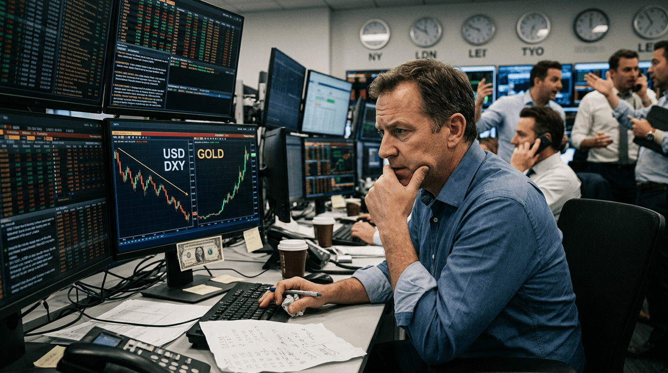 Dollar Softens, Gold Shines: How Pre-Payrolls Positioning Shapes FX and Rates