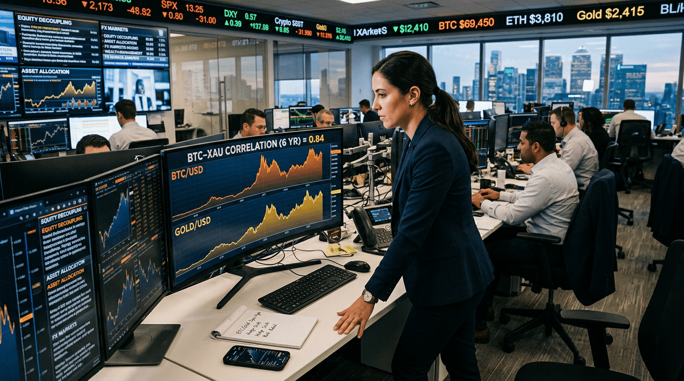 Bitcoin And Gold Move In Lockstep: What Six‑Year High Correlation Means For Traders
