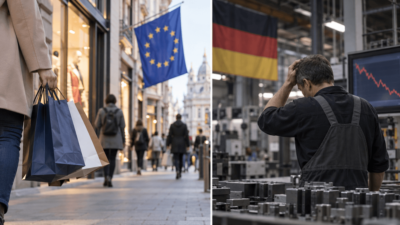 Eurozone Data Diverge: Retail Resilience vs German Industrial Slump