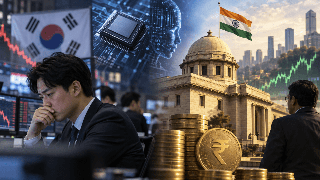 Asian Markets Diverge as AI Doubts Meet India’s Rupee Defense