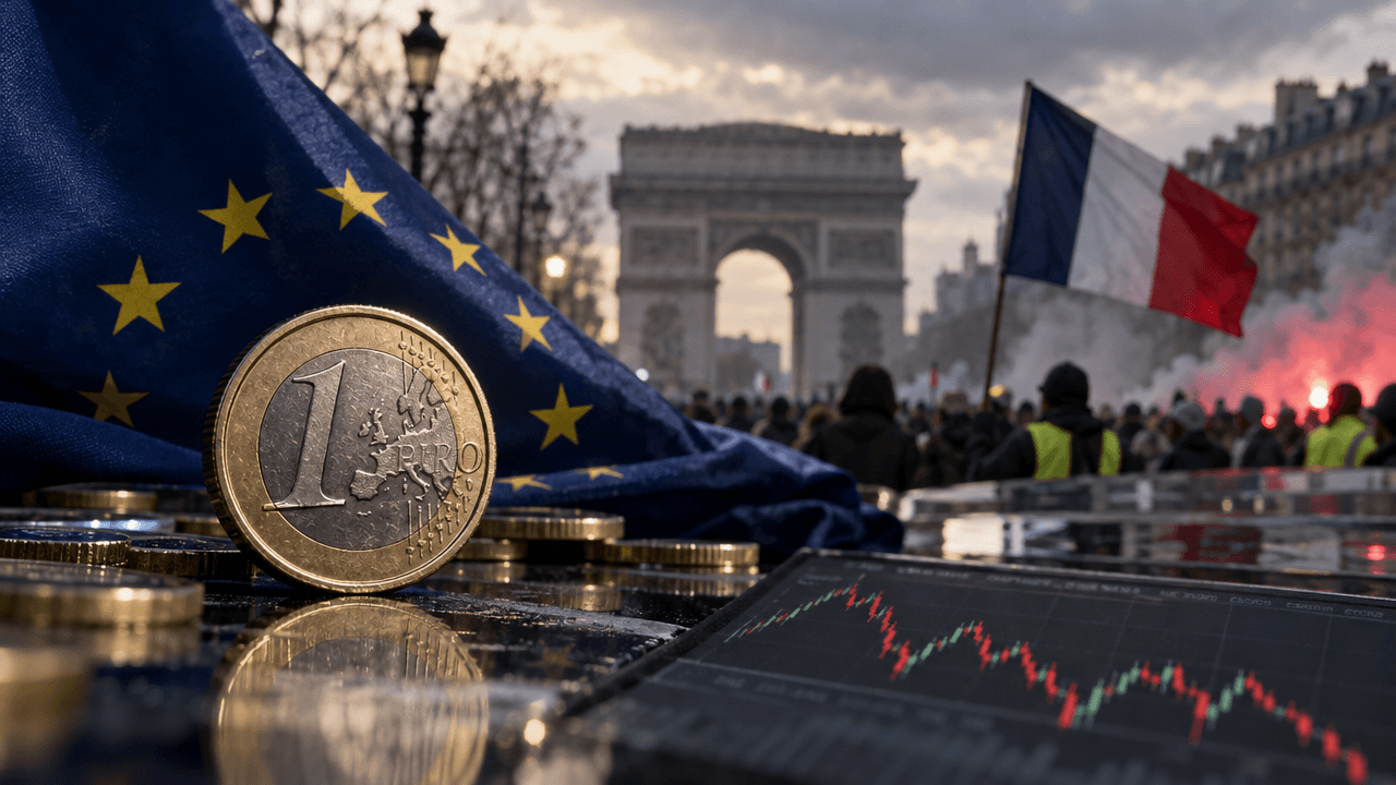 French Unrest Weighs on Euro and European Futures