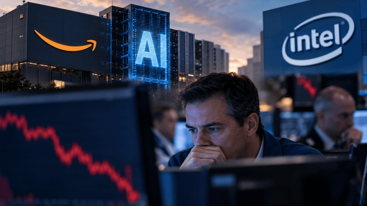 Nasdaq Futures Slide as Amazon and Intel Revive AI Spending Fears